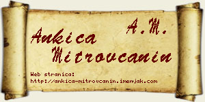 Ankica Mitrovčanin vizit kartica